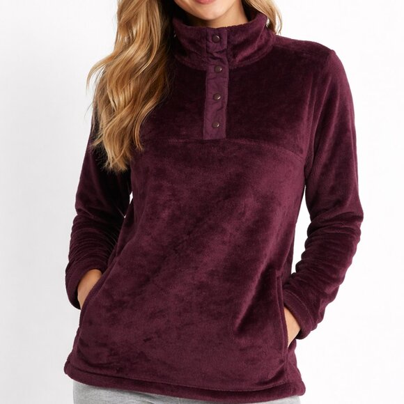 Lands' End Sweaters - Lands’ End Plush Fleece 1/4 Snap Pullover | Medium Tall (10/12)